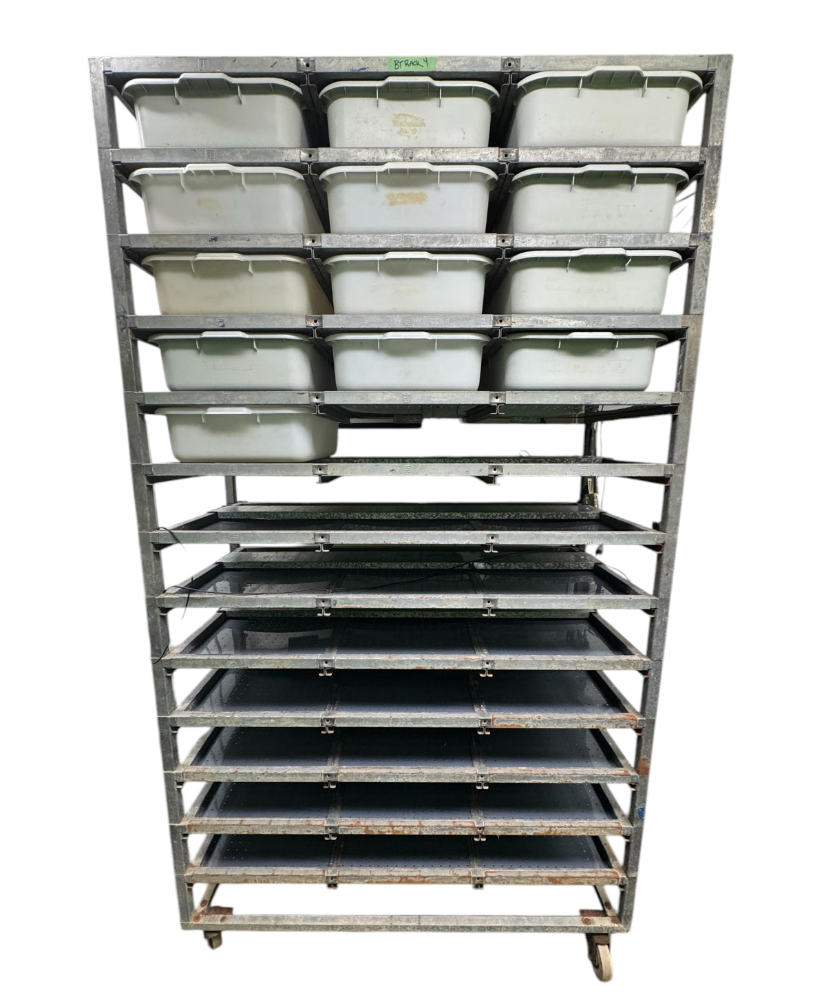 13 Level Freedom Breeder Bus Tray Rack System - Local Pickup Only