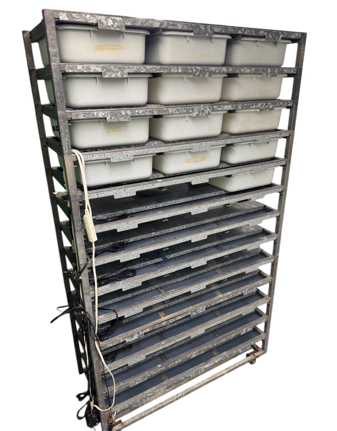 13 Level Freedom Breeder Bus Tray Rack System - Local Pickup Only