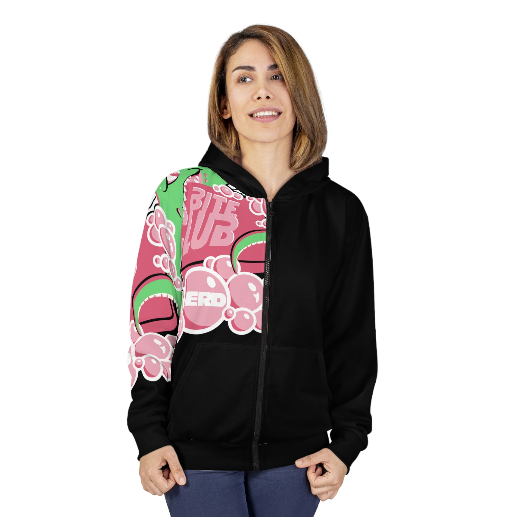 Bite Club Black Unisex Zip Hoodie