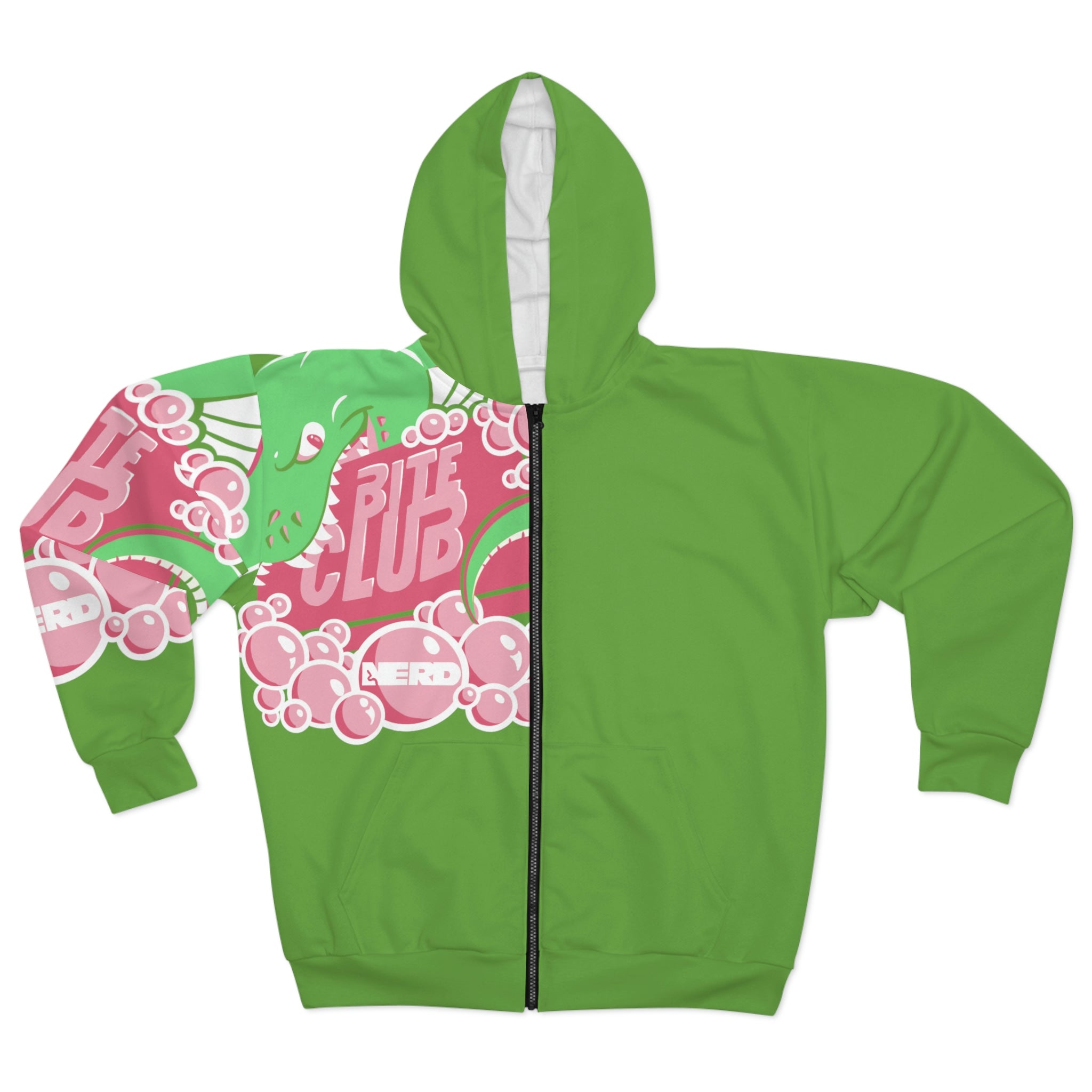 Bite Club Green Unisex Zip Hoodie