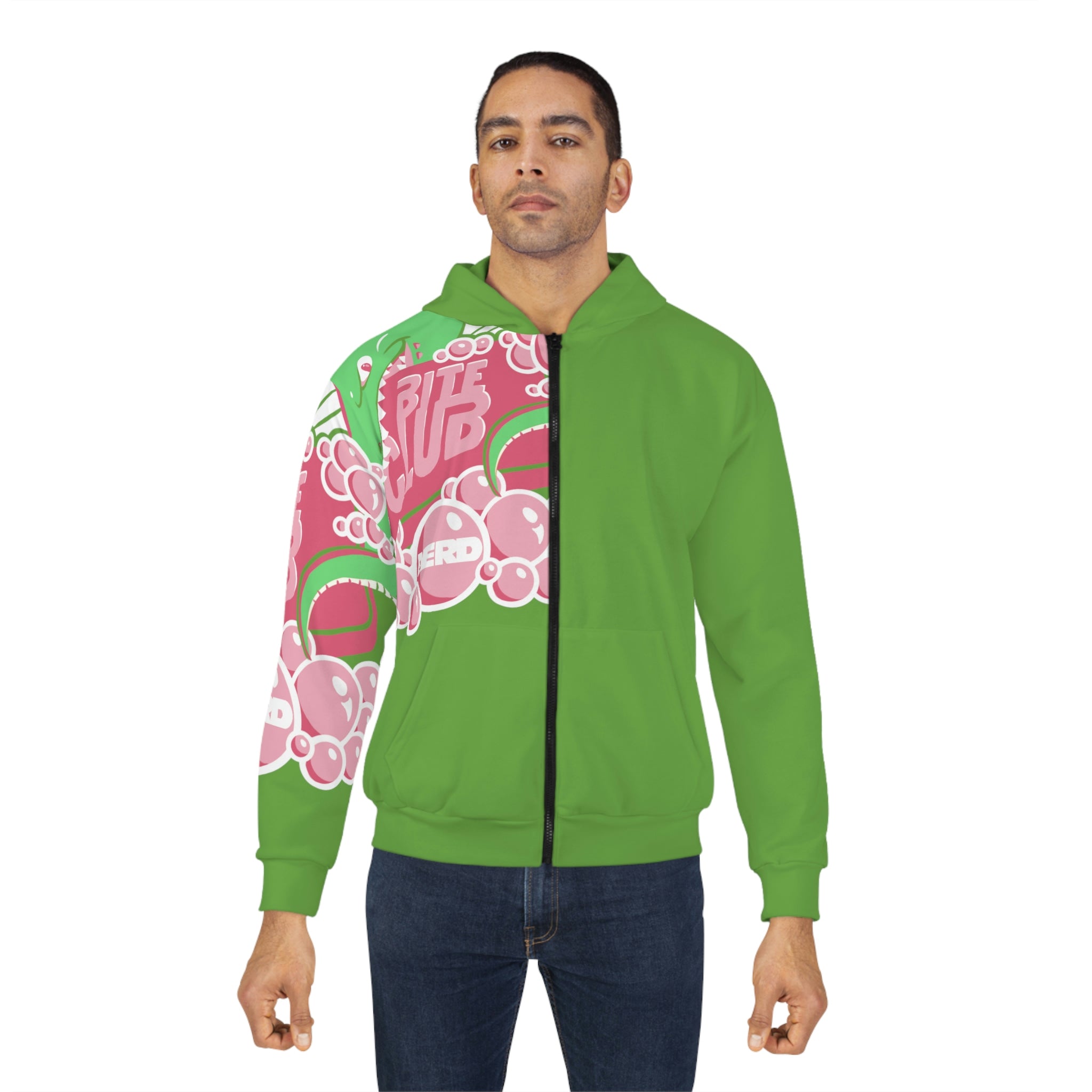 Bite Club Green Unisex Zip Hoodie