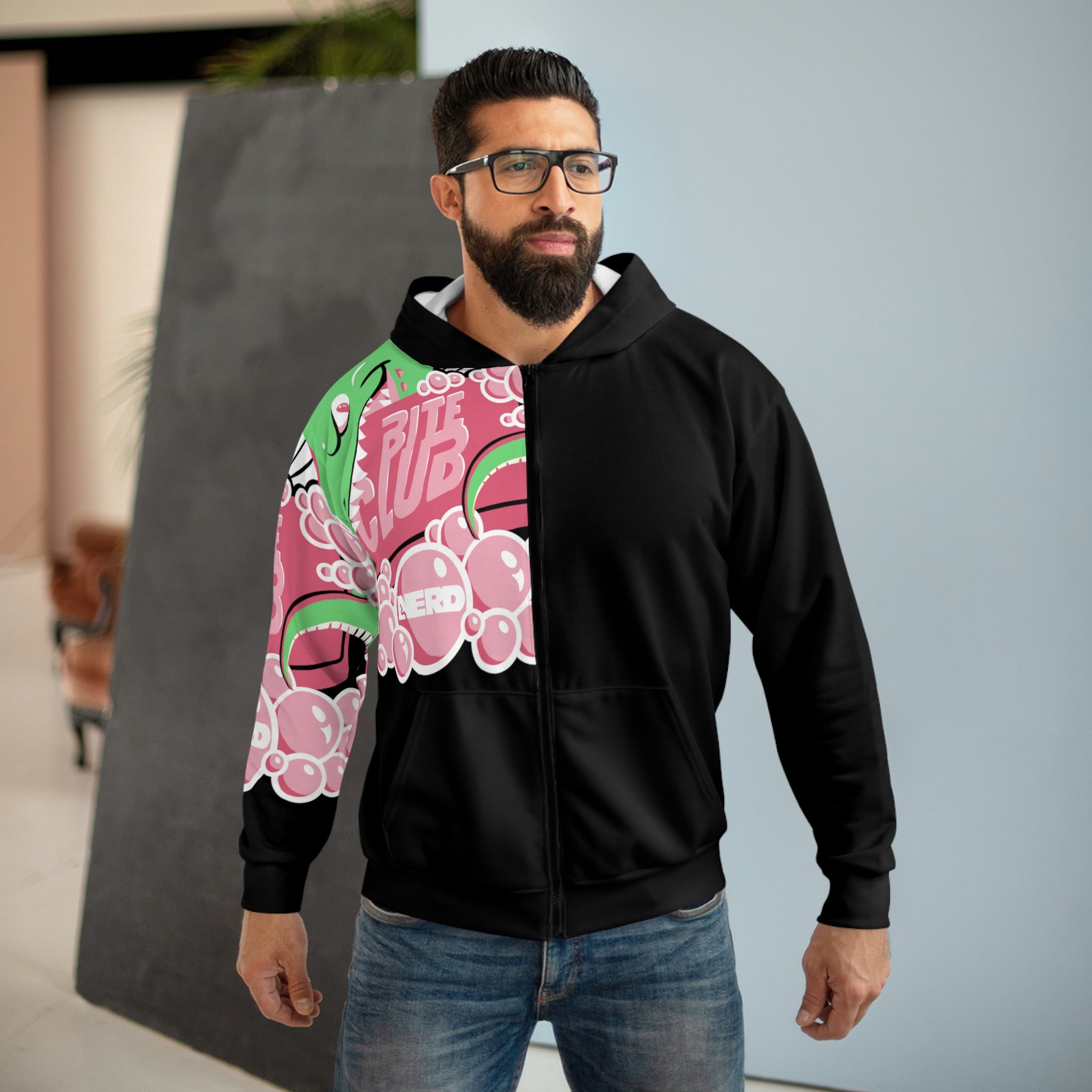 Bite Club Black Unisex Zip Hoodie