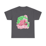 Load image into Gallery viewer, Cute Alligator 'Bite Club' T-Shirt – Pastel Pink &amp; Green Graphic Tee