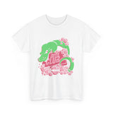 Load image into Gallery viewer, Cute Alligator 'Bite Club' T-Shirt – Pastel Pink &amp; Green Graphic Tee